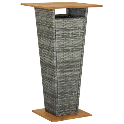 Garden Bar Set Grey PE rattan 3-Piece Set Footrest Bar Set