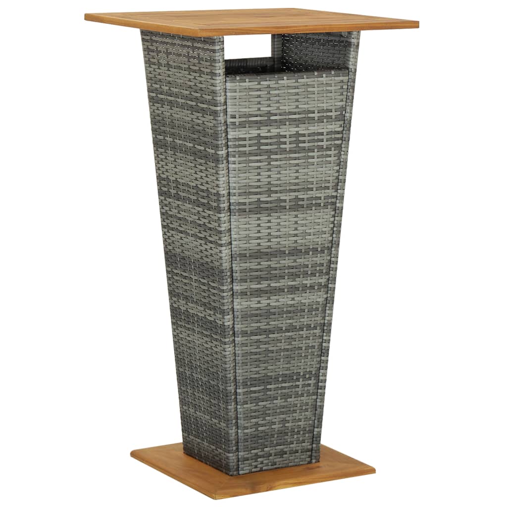 Garden Bar Set Grey PE rattan 3-Piece Set Footrest Bar Set