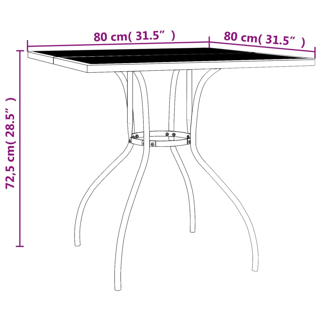 Garden Dining Set Anthracite Steel (e-coated and powder-coated)