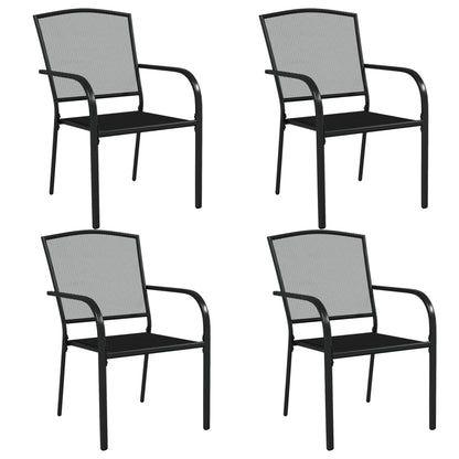 Garden Dining Set Anthracite Steel Medium Stackable