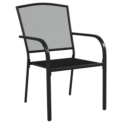 Garden Dining Set Anthracite Steel Medium Stackable