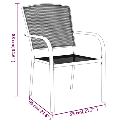 Garden Dining Set Anthracite Steel Medium Stackable