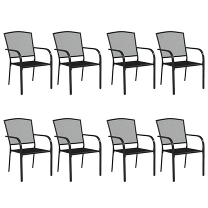 Garden Dining Set Anthracite Steel Large Stackable