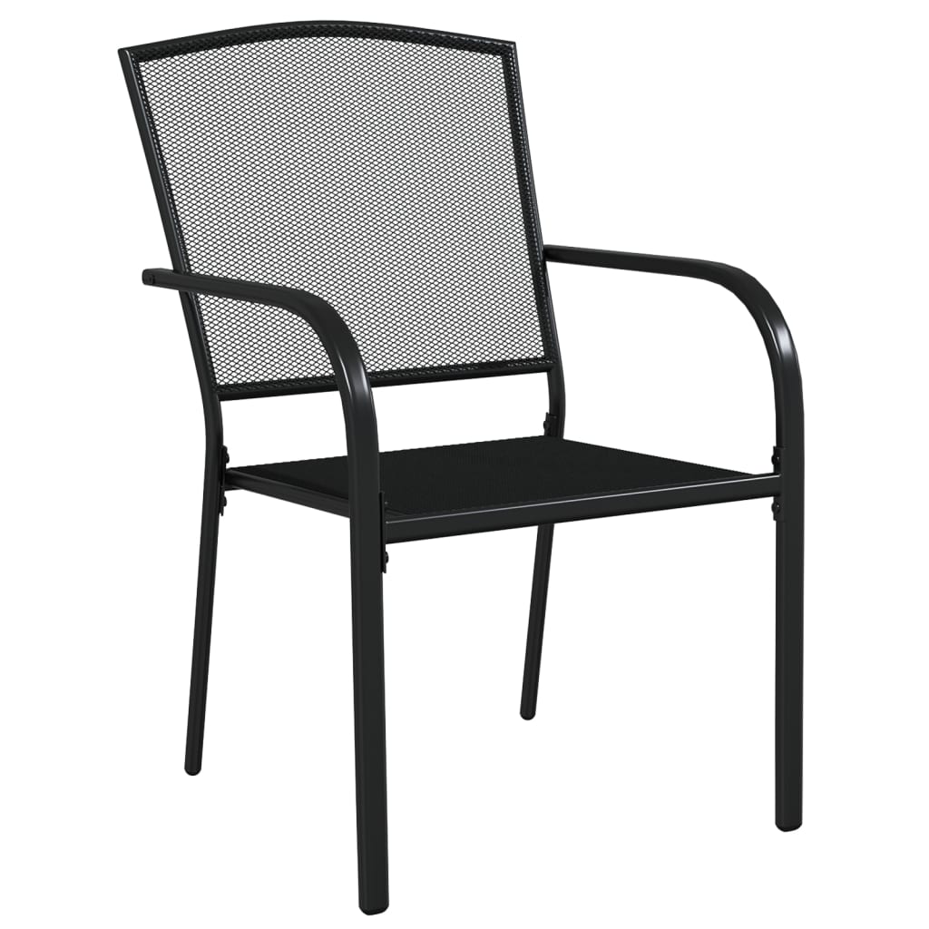 Garden Dining Set Anthracite Steel Large Stackable