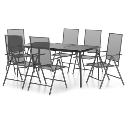 Garden Dining Set Anthracite Steel 7-piece set