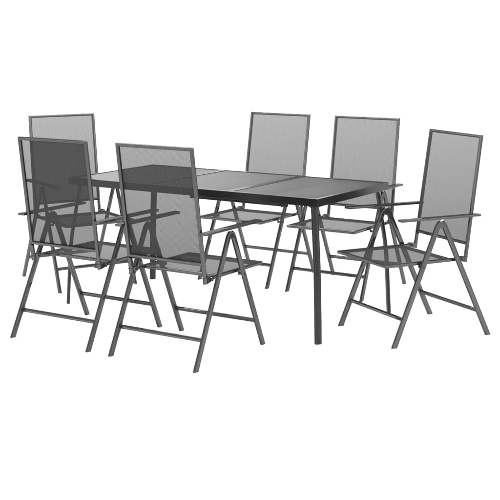 Garden Dining Set Anthracite Steel 7-piece set