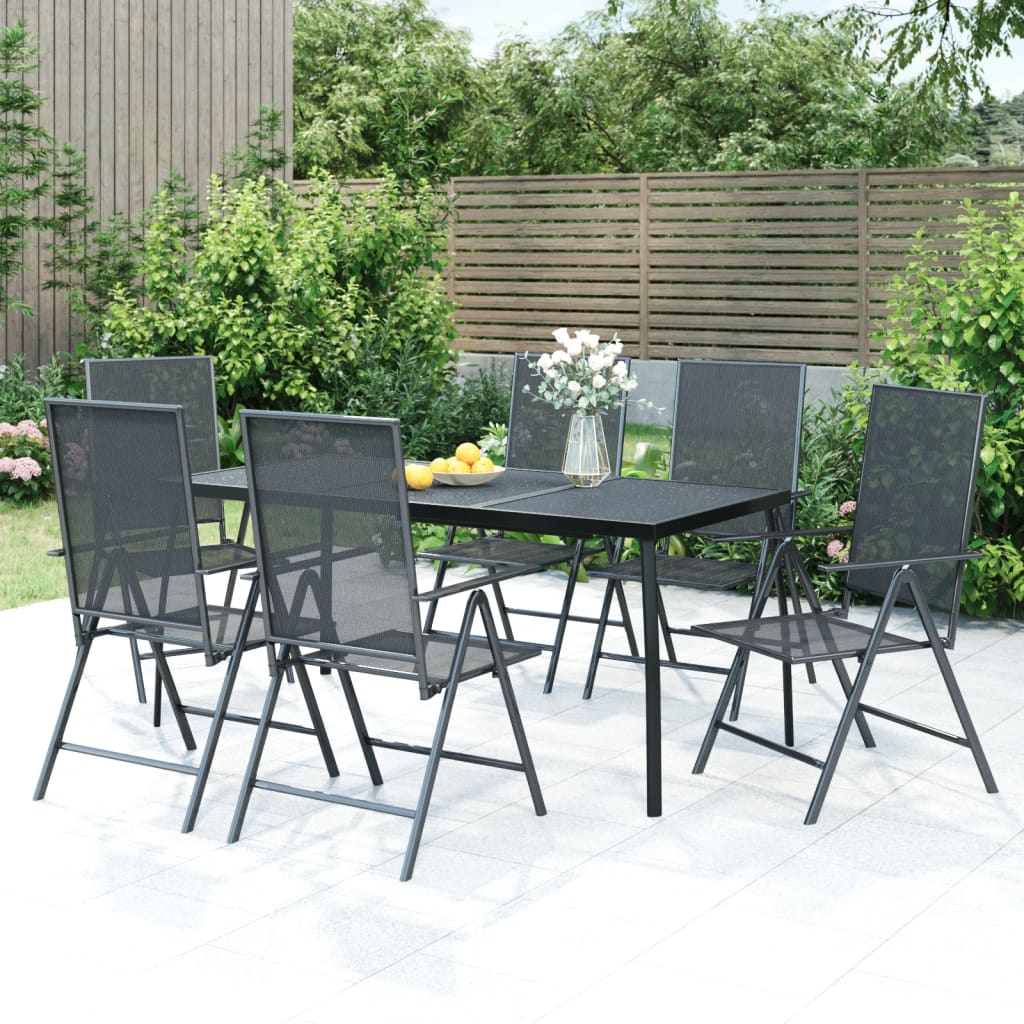 Garden Dining Set Anthracite Steel 7-piece set