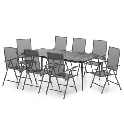 Garden Dining Set Anthracite Powder-Coated Steel Standard