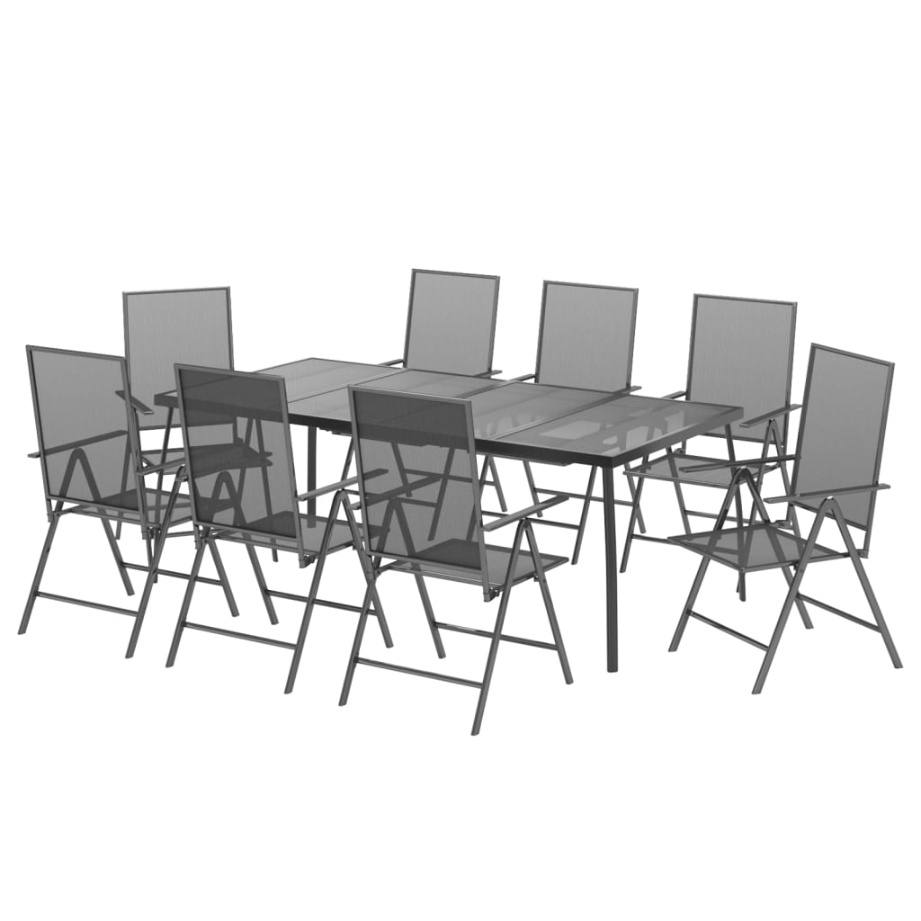 Garden Dining Set Anthracite Powder-Coated Steel Standard