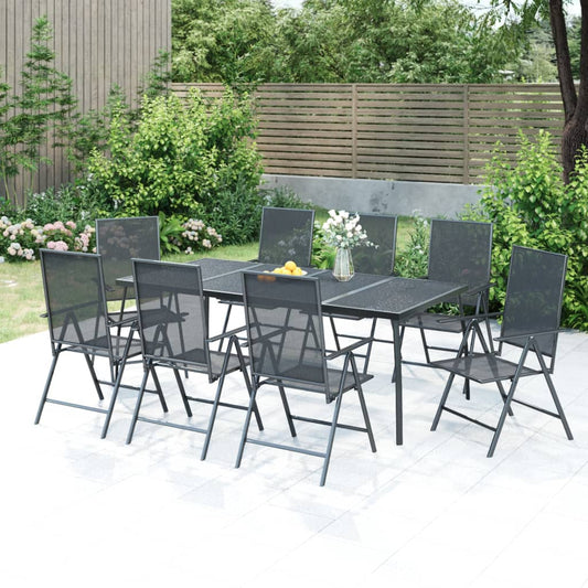 Garden Dining Set Anthracite Powder-Coated Steel Standard