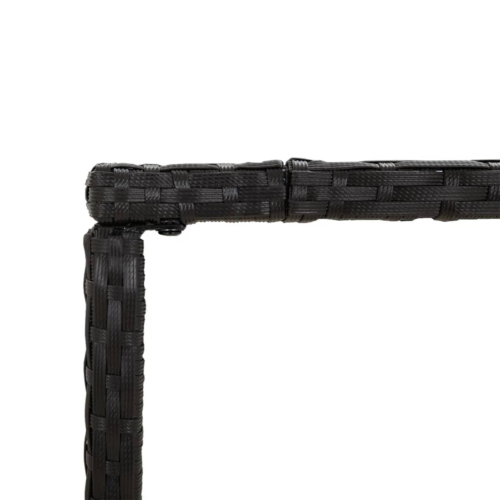Garden Bar Set Black PE Rattan Footrest Garden Bar Set
