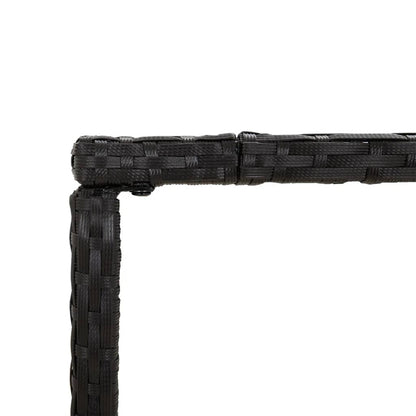 Garden Bar Set Black PE Rattan Footrest Garden Bar Set