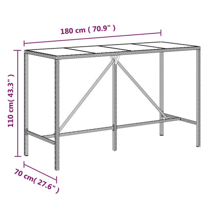 Garden Bar Set Black PE Rattan Footrest Garden Bar Set