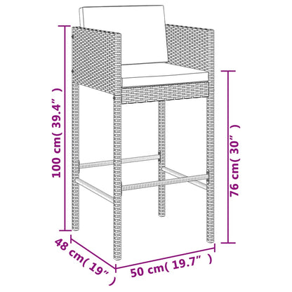 Garden Bar Set Grey, Dark grey, Black