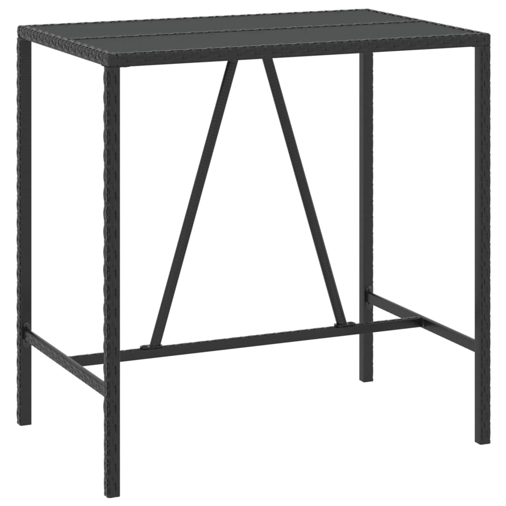 Garden Bar Set Black PE rattan Standard Footrest Garden Bar Set