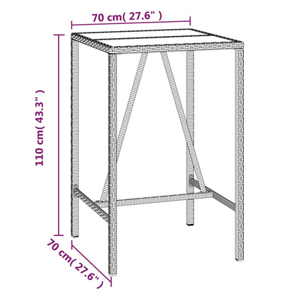 Garden Bar Set Black, Cream White PE Rattan, Powder-coated Steel