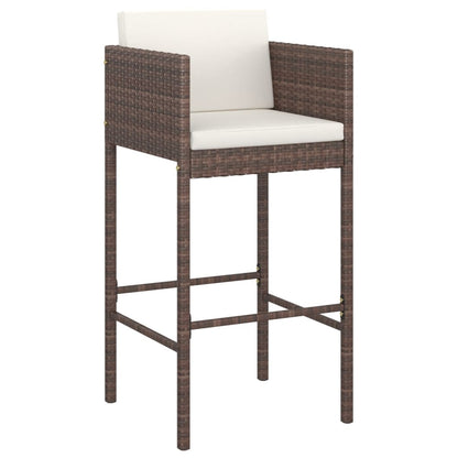 Patio Bar Set Set of 5 Brown, Cream White, Black