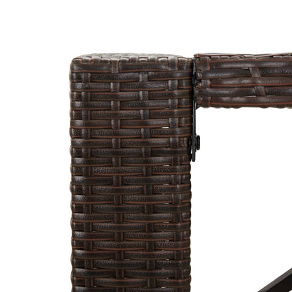 Patio Bar Set Set of 5 Brown, Cream White, Black