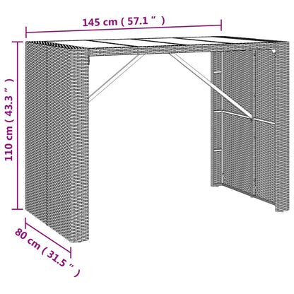 Patio Bar Set Set of 5 Brown, Cream White, Black