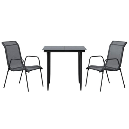 Garden Dining Set Black, Anthracite