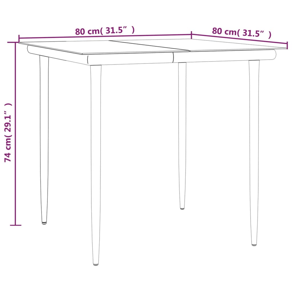 Garden Dining Set Black, Anthracite
