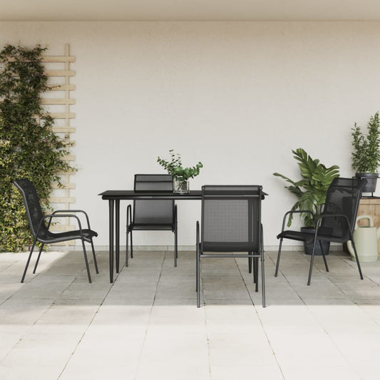 Garden Dining Set Black
