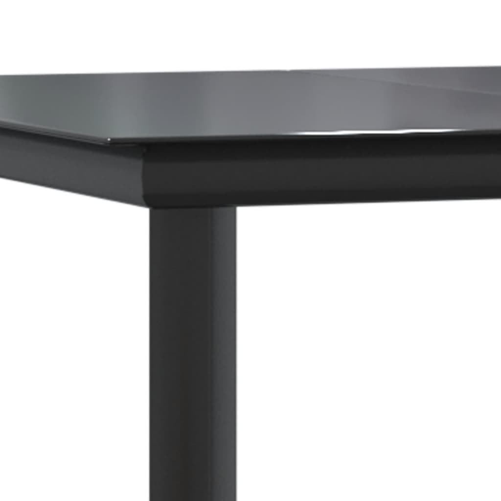 Garden Dining Set Black and Dark Grey