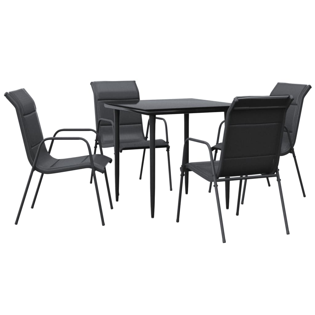 Garden Dining Set Black, Anthracite