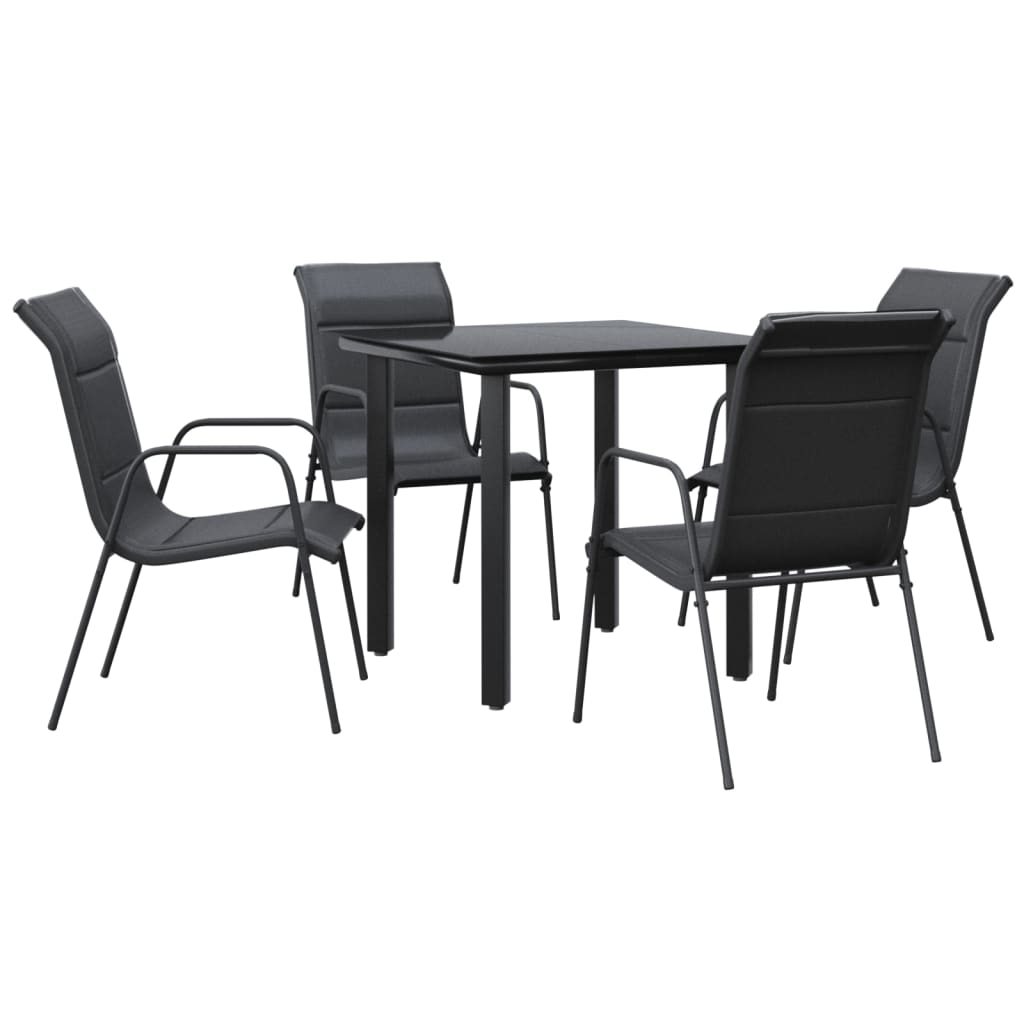 Garden Dining Set Black, Anthracite
