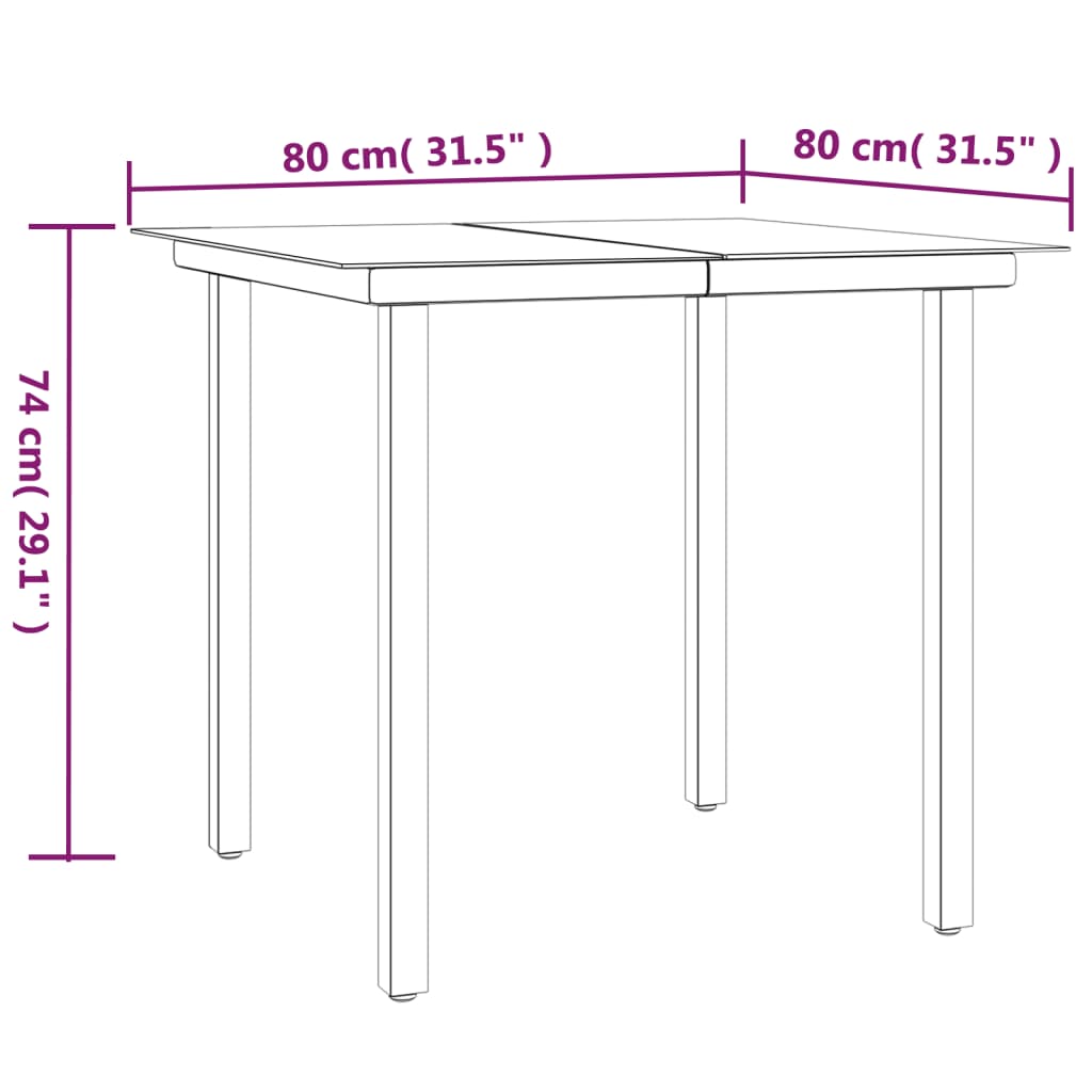 Garden Dining Set Black, Anthracite