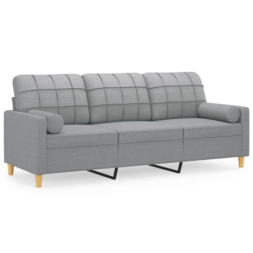 3-seater Sofa Light grey Polyester, Metal, Foam, Textilene 3-Seater