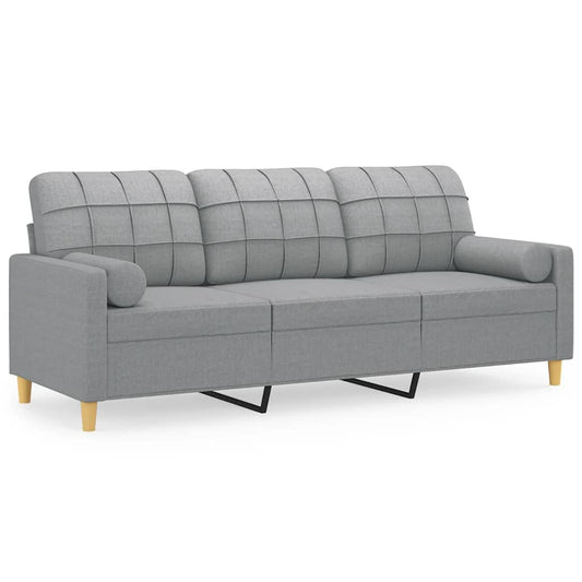 3-seater Sofa Light grey Polyester, Metal, Foam, Textilene 3-Seater