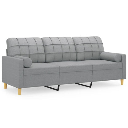 3-seater Sofa Light grey Polyester, Metal, Foam, Textilene 3-Seater