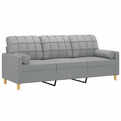 3-seater Sofa Light grey Polyester, Metal, Foam, Textilene 3-Seater