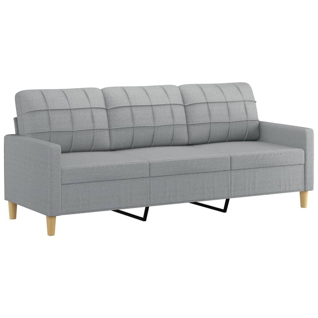 3-seater Sofa Light grey Polyester, Metal, Foam, Textilene 3-Seater