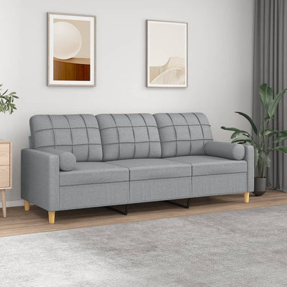 3-seater Sofa Light grey Polyester, Metal, Foam, Textilene 3-Seater