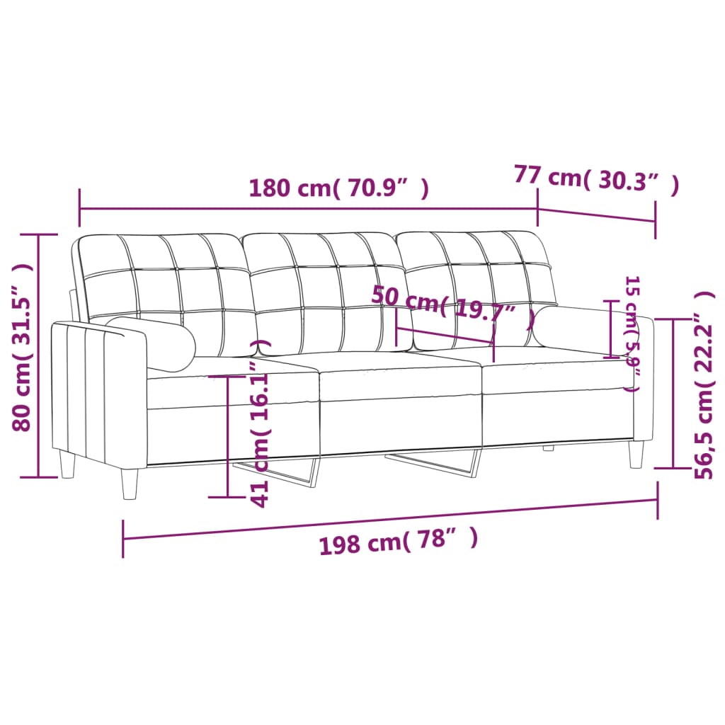 3-seater Sofa Dark gray