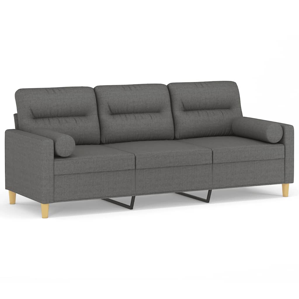 3-seater Sofa Dark Grey Fabric (100% polyester), metal, textilene
