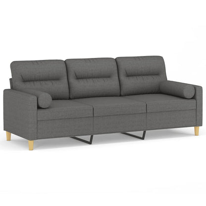 3-seater Sofa Dark Grey Fabric (100% polyester), metal, textilene