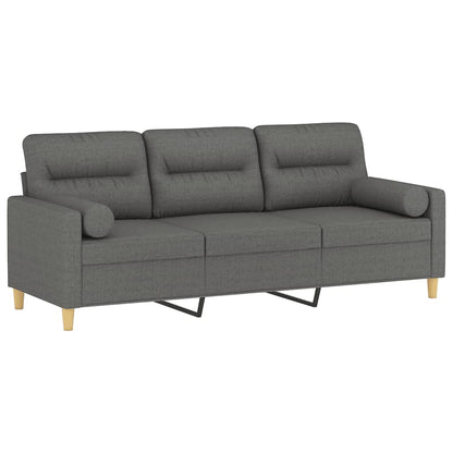 3-seater Sofa Dark Grey Fabric (100% polyester), metal, textilene