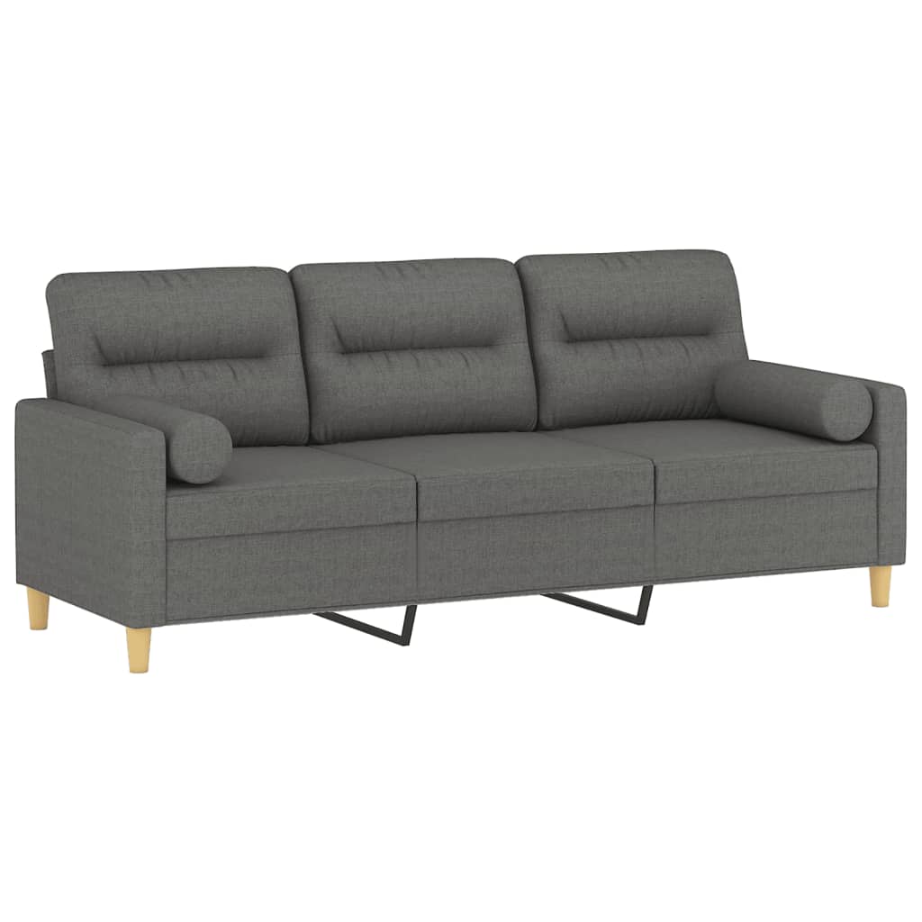 3-seater Sofa Dark Grey Fabric (100% polyester), metal, textilene