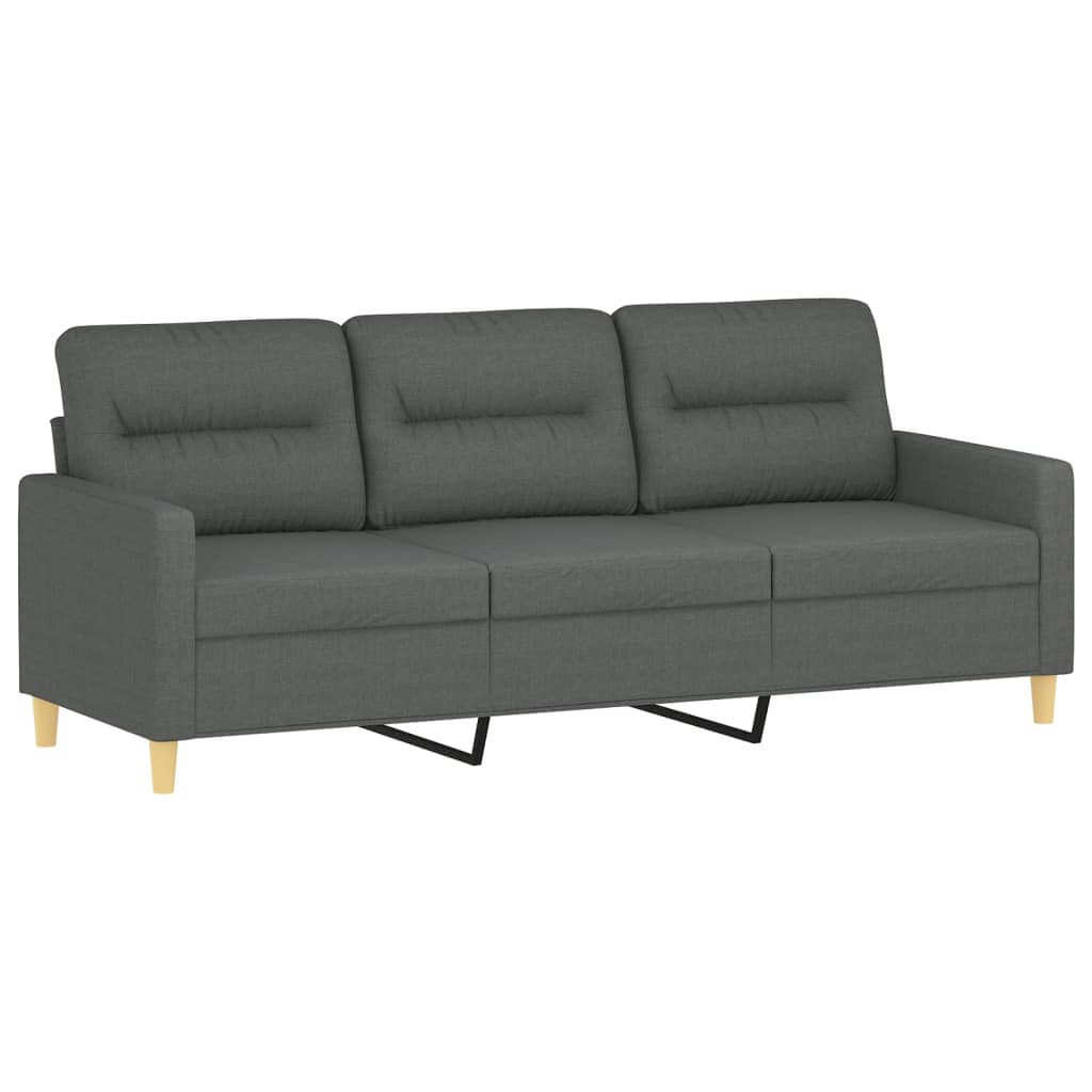 3-seater Sofa Dark Grey Fabric (100% polyester), metal, textilene