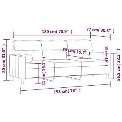 3-seater Sofa Dark Grey Fabric (100% polyester), metal, textilene