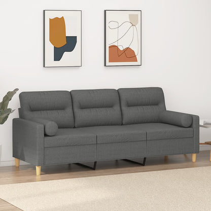 3-seater Sofa Dark Grey Fabric (100% polyester), metal, textilene