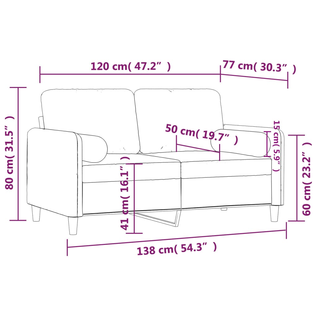 2-seater Sofa Dark grey Velvet (100% polyester), metal, textilene