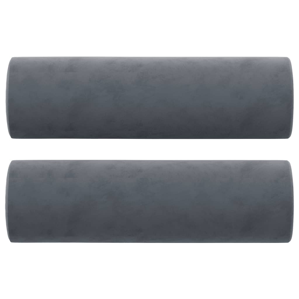 3-seater Sofa Dark Grey Velvet (100% polyester), metal, textilene