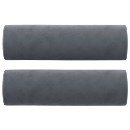 3-seater Sofa Dark Grey Velvet (100% polyester), metal, textilene