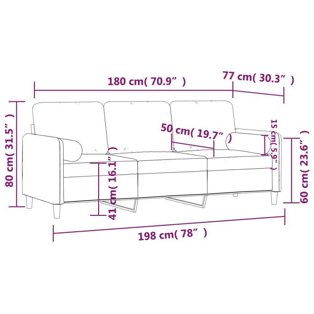 3-seater Sofa Dark Grey Velvet (100% polyester), metal, textilene