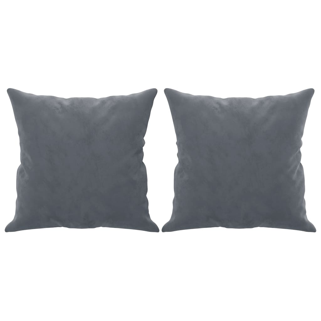 3-Seater Sofa Dark Grey Velvet (100% polyester), metal, textilene
