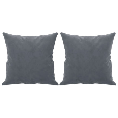 3-Seater Sofa Dark Grey Velvet (100% polyester), metal, textilene